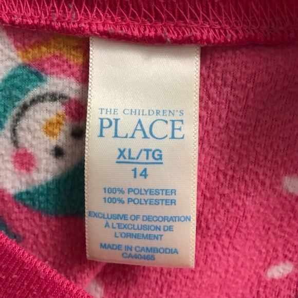 The Children's Place Girls XL/14 Snowman Snowflake Pajama Top Long Sleeve - Picture 4 of 4